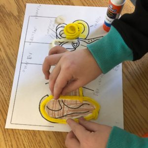 Part of my Hearing & Sound unit I created included building a model of the ear. Students were given boxes of various art supplies to build a 3D model. Each piece had to be justified as to why it was chosen (ex: straw for the canal).
