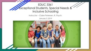 Class about Teaching for Inclusive Schooling