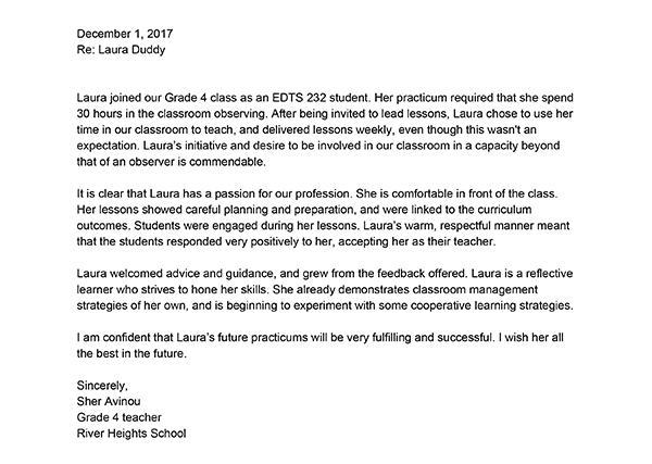 Sher Avinou Reference Letter